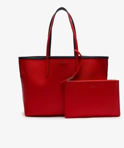 Lacoste Taschen>Zweifarbige Damen-Tote-Bag Anna Zum Wenden Marine 166 Rouge 240 B50