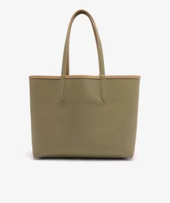 Lacoste Taschen>Zweifarbige Damen-Tote-Bag Anna Zum Wenden Eco Sand Eco Kelp M48