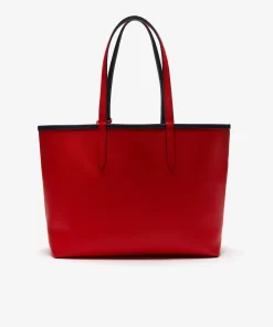 Lacoste Taschen>Zweifarbige Damen-Tote-Bag Anna Zum Wenden Marine 166 Rouge 240 B50