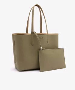 Lacoste Taschen>Zweifarbige Damen-Tote-Bag Anna Zum Wenden Eco Sand Eco Kelp M48