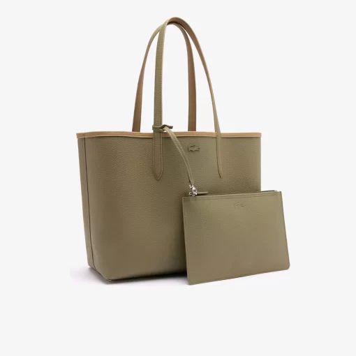 Lacoste Taschen>Zweifarbige Damen-Tote-Bag Anna Zum Wenden Eco Sand Eco Kelp M48