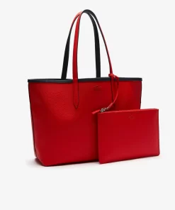 Lacoste Taschen>Zweifarbige Damen-Tote-Bag Anna Zum Wenden Marine 166 Rouge 240 B50