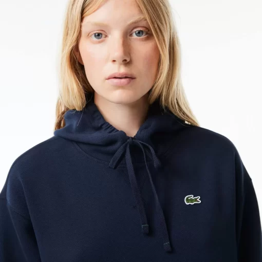 Lacoste Kleider & Röcke>Zweiseitiges Hoodie-Kleid Aus Pique Navy Blau 166