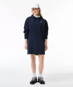 Lacoste Kleider & Röcke>Zweiseitiges Hoodie-Kleid Aus Pique Navy Blau 166