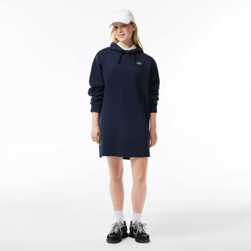 Lacoste Kleider & Röcke>Zweiseitiges Hoodie-Kleid Aus Pique Navy Blau 166