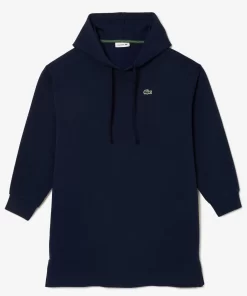 Lacoste Kleider & Röcke>Zweiseitiges Hoodie-Kleid Aus Pique Navy Blau 166