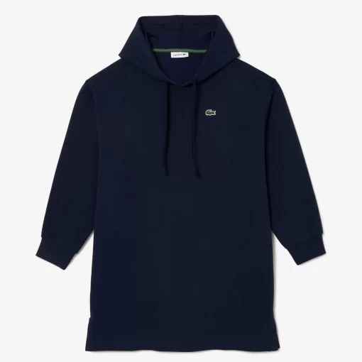 Lacoste Kleider & Röcke>Zweiseitiges Hoodie-Kleid Aus Pique Navy Blau 166