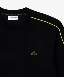 Lacoste Sweatshirts>Zweiseitiges Jogger Baumwoll-Sweatshirt Aus Baumwolle Mit Stickerei Schwarz / Neongelb 6Vt