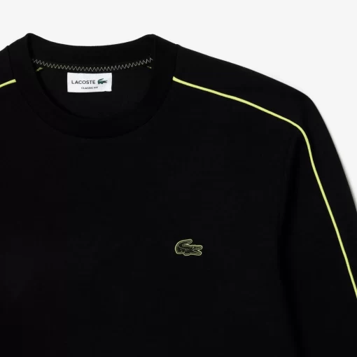 Lacoste Sweatshirts>Zweiseitiges Jogger Baumwoll-Sweatshirt Aus Baumwolle Mit Stickerei Schwarz / Neongelb 6Vt